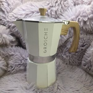 Vintage Grosche Milano White Stovetop Coffee Espresso Maker Moka Pot